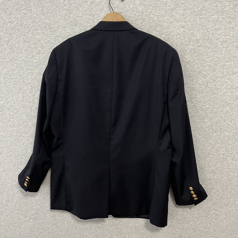 Lauren Ralph Lauren Blazer Mens 44R Navy Blue Wool Gold Crest Buttons Classic - Picture 4 of 13